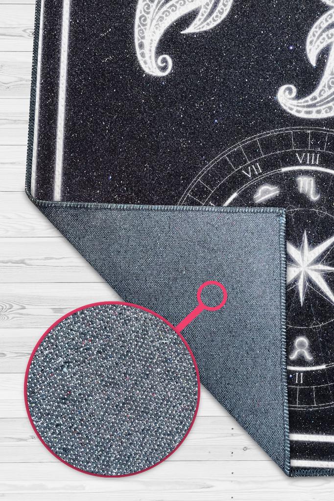 Akrep Burcu Astroloji Temalı Halı Burç Halısı Akrep Burcuna Hediyelik Halı Siyah Renk Halı