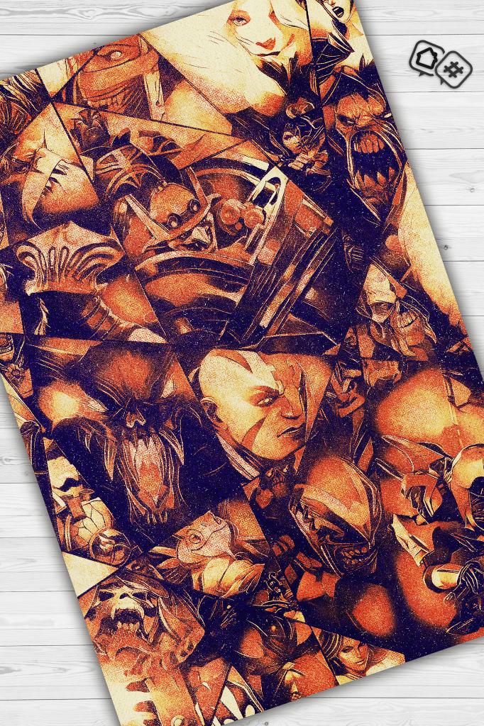 Allstars Çok Renkli Oyuncu Halısı Zemi Siyah Renk Gamer Temalı Dota Sever Hediyelik Halı