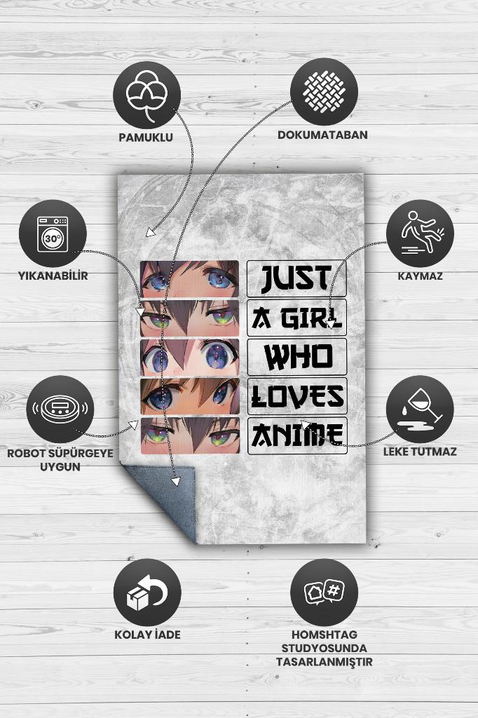 Anime Sevgisi Beyaz Renkli Halı Modern Anime Halısı Dokuma Tabanlı Hediyelik Anime Halısı