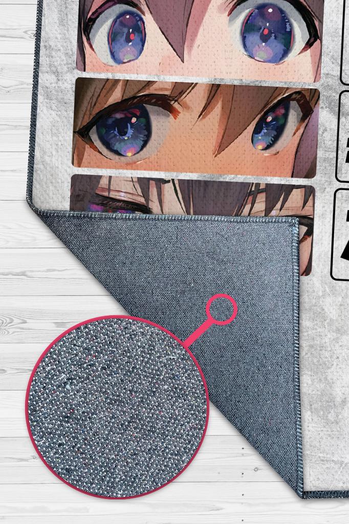 Anime Sevgisi Beyaz Renkli Halı Modern Anime Halısı Dokuma Tabanlı Hediyelik Anime Halısı