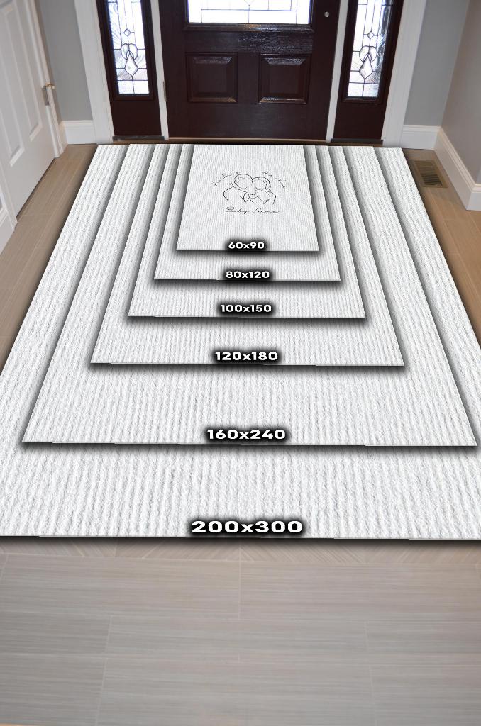 Anne Baba Bebek Kişiye Özel Kişiselleştirilebilir Dokuma Tabanlı Yıkanabilir Ev Halısı