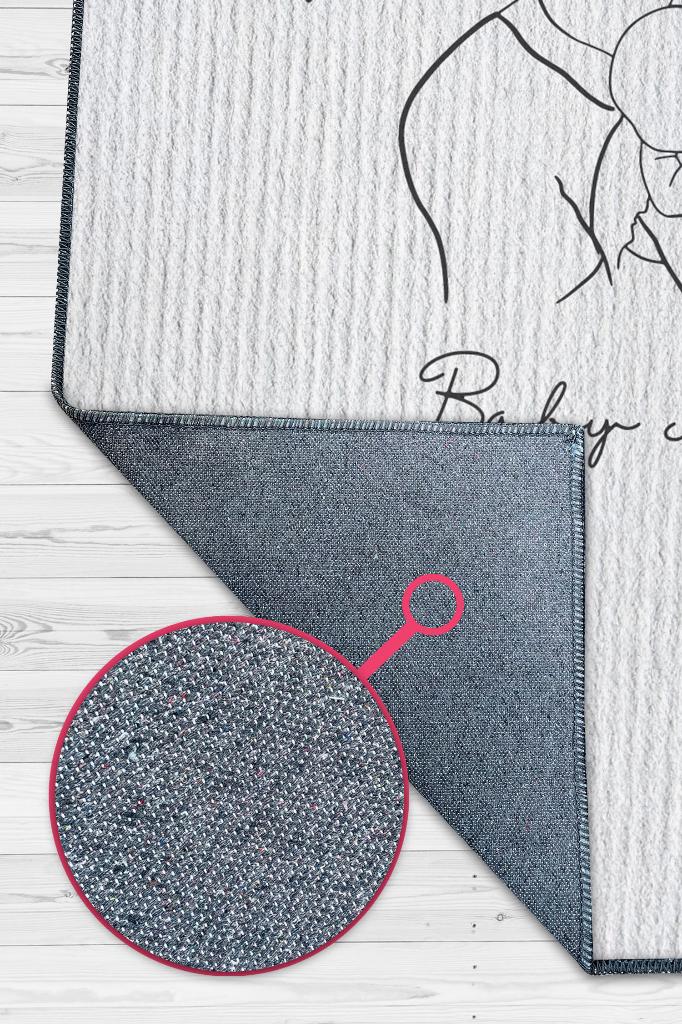 Anne Baba Bebek Kişiye Özel Kişiselleştirilebilir Dokuma Tabanlı Yıkanabilir Ev Halısı