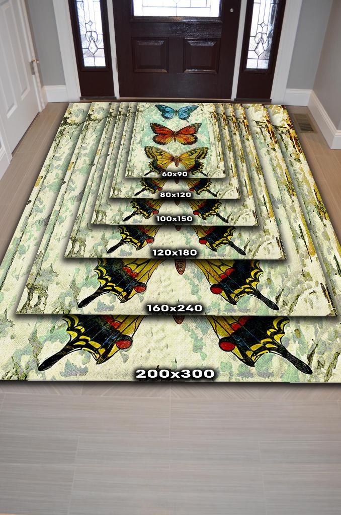 Homshtag Art Deco Dokuma Tabanlı Yıkanabilir Gölgeli Halı Hayvan Baskılı Renkli Mutfak Halısı