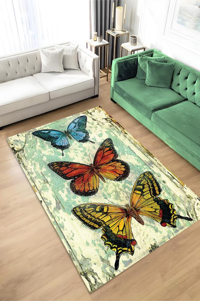 Homshtag Art Deco Dokuma Tabanlı Yıkanabilir Gölgeli Halı Hayvan Baskılı Renkli Mutfak Halısı