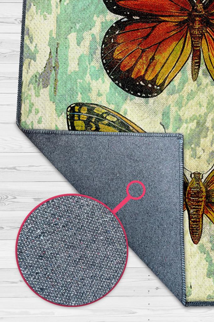 Homshtag Art Deco Dokuma Tabanlı Yıkanabilir Gölgeli Halı Hayvan Baskılı Renkli Mutfak Halısı