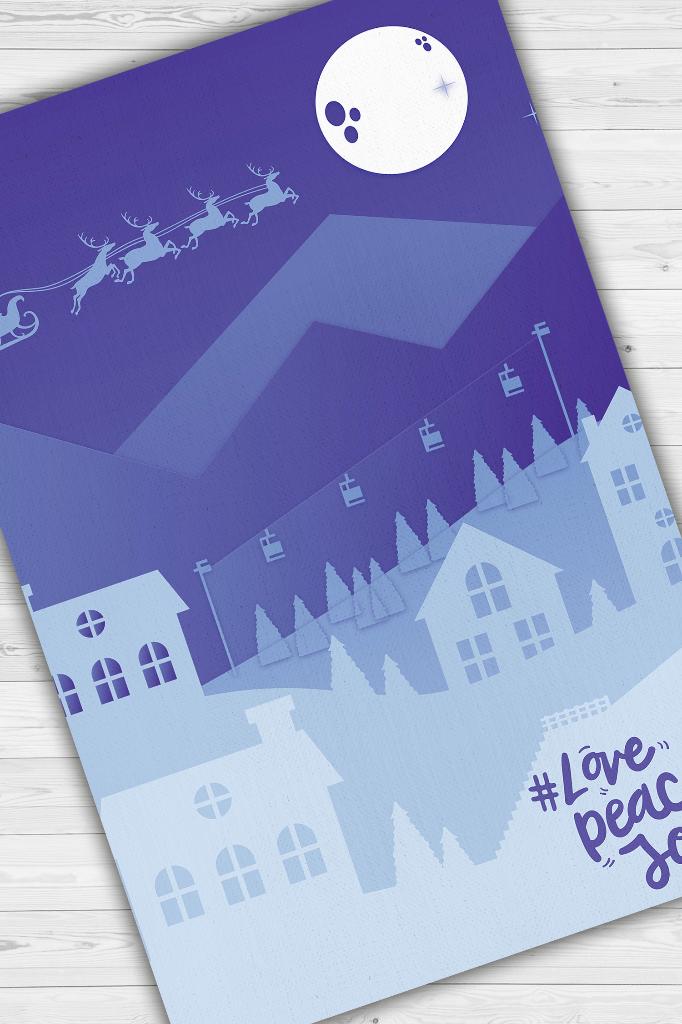 Aşk Huzur Keyif Mor Renkli Geometrik Yeni Yıl Parti Halısı Yılbaşı Temalı Hediyelik Halı