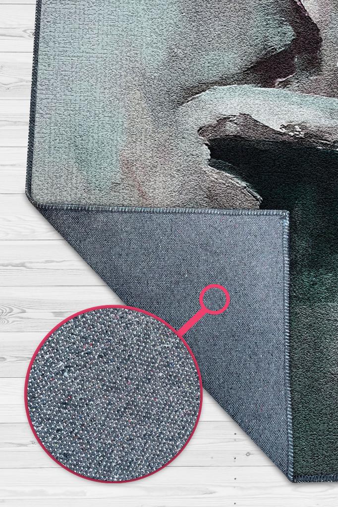 Aşkın Ruhu Pembe Gri Renkli Halı Soyut Desenli Sevgiliye Hediyelik Halı Dekoratif Halı