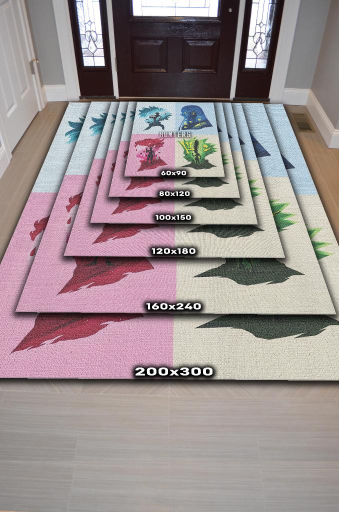 Avcılar Çok Renkli Halı Modern Anime Sever Halısı Yıkanabilir Anime Fiğürlü Hediyelik Halı