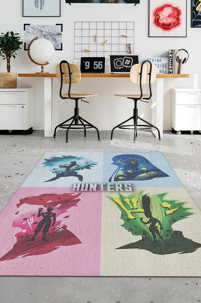 Avcılar Çok Renkli Halı Modern Anime Sever Halısı Yıkanabilir Anime Fiğürlü Hediyelik Halı