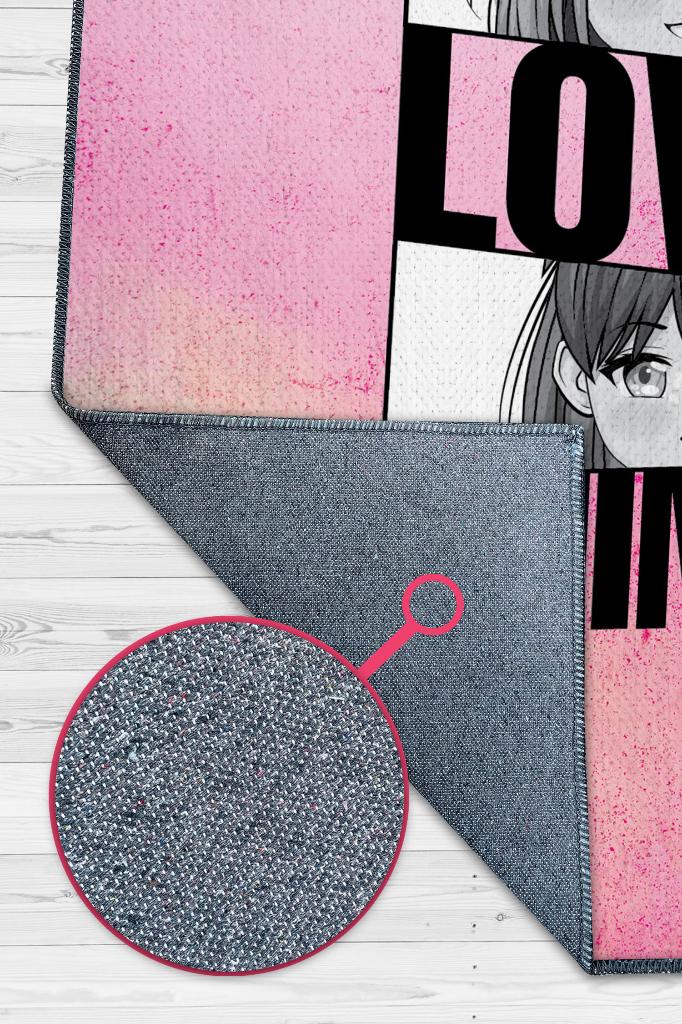 Barış Aşk Anime Dokuma Tabanlı Yıkanabilir Kaymaz Anime Severler Halısı