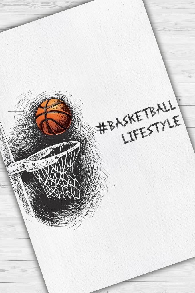 Basketbol Hayatı Renkli Halı Basketbol Sever Halısı Spor Severler Siyah Beyaz Halı