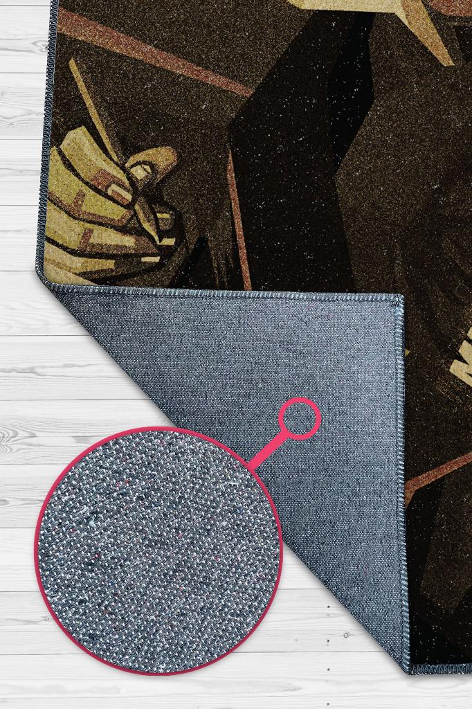 Beethoven Koyu Renkli Müzisyen Halı Müzsik Severe Hediyelik Halı Geometrif Figürlü Halı