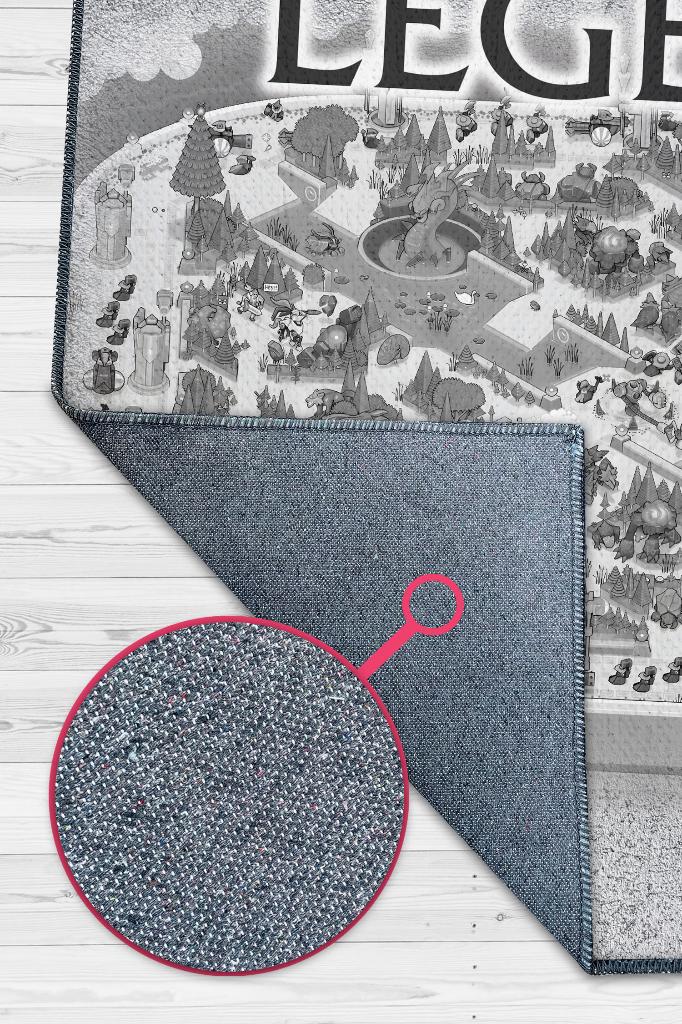 Ben Efsaneyim Gri Renk Oyuncu Halısı Gamer Temalı Halı League Of Legends Sever Hediye Halı