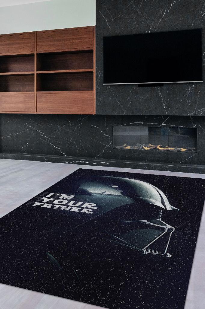Ben Babanım Film Halısı Star Wars Temalı Film Halısı Siyah Renk Star Wars Filmi Halısı
