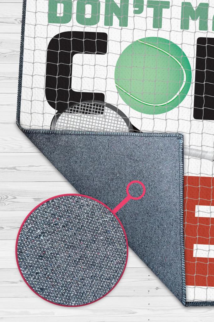 Beni Fileye Getirme Açık Renkli Halı Tenis Sever Halısı Spor Severler Tasarım Hediyelik Halı