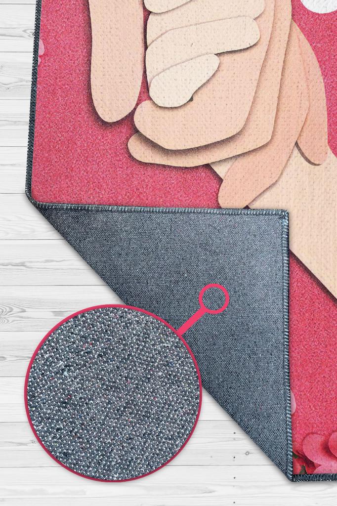 Benim Annem Kraliçe Çok Renkli Çicekli Halı Dijital Baskı Salon Halısı Anneye Özel Halı