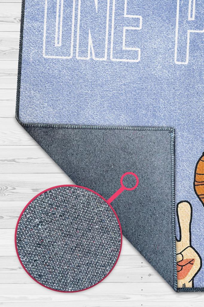 Bir Parça Barış Mavi Renkli Dokuma Tabanlı Amime Halısı Anime Severler İçin Hediyelik Halı