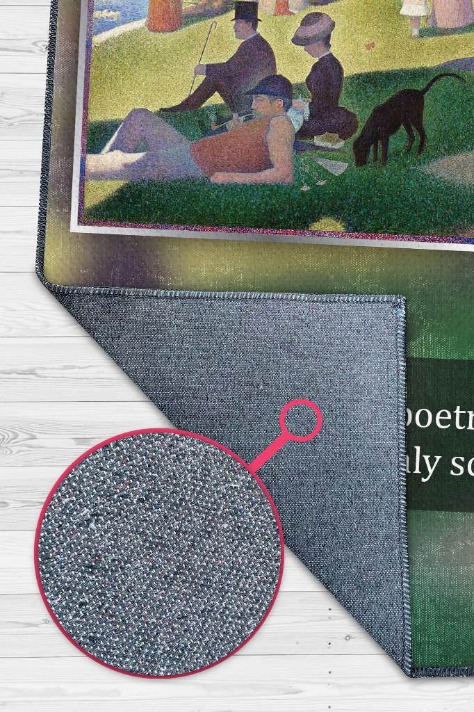 Bir Pazar Günü Seurat Sanat Sever Halısı Çok Renkli Halı Tablo Temalı Halılar Sanat Halısı