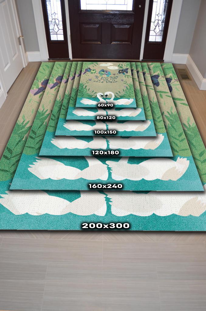 Birbirine Tutun Çok Renkli Dijital Baskı Halı Modern Dekoratif Salon Halısı Sevgi Halısı