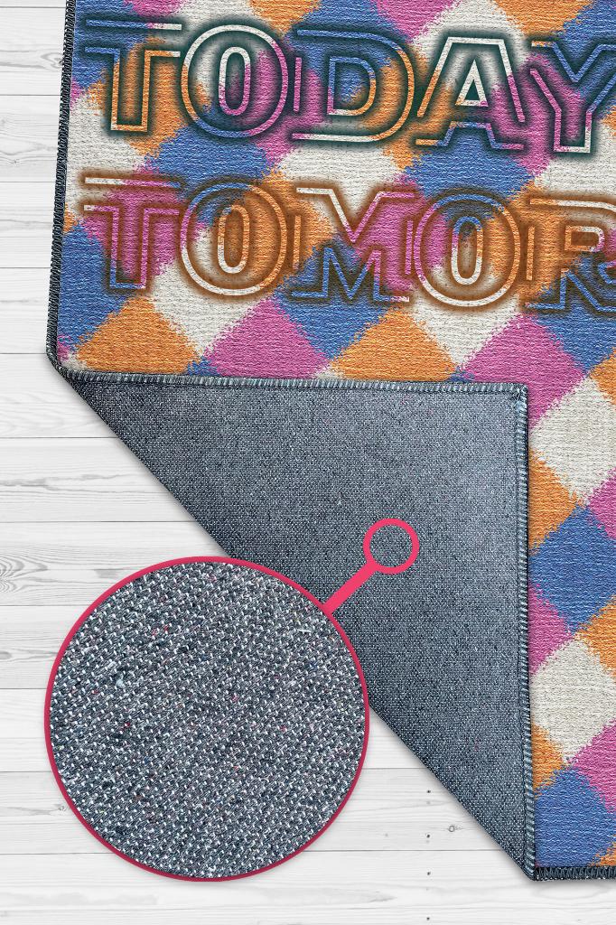 Birlikte Bu Gün Ve Yarınlara Geometrik Desenli Halı Çok Renkli Salon Halısı Modern Halı