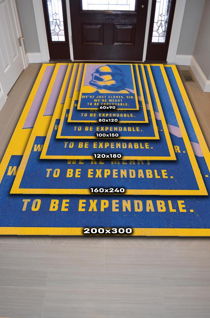 Biz Sadece Klonlarız Star Wars Temalı Film Halısı Mavi Sarı Renkli Star Wars Filmi Halısı