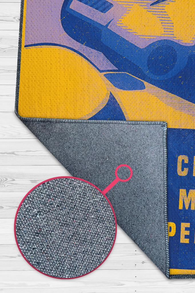 Biz Sadece Klonlarız Star Wars Temalı Film Halısı Mavi Sarı Renkli Star Wars Filmi Halısı