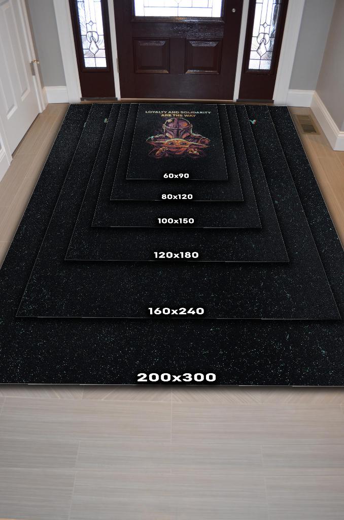 Bizim Yolumuz Sadakat Film Halı Star Wars Temalı Film Halısı Siyah Renk Star Wars Film Halı