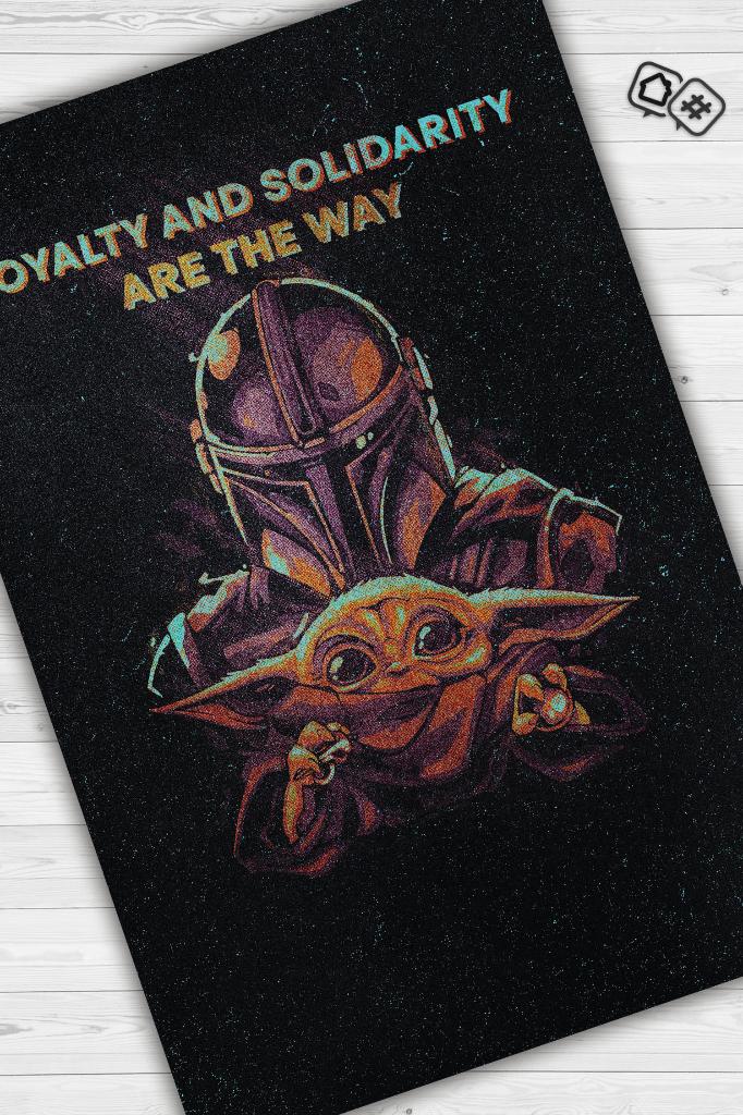 Bizim Yolumuz Sadakat Film Halı Star Wars Temalı Film Halısı Siyah Renk Star Wars Film Halı