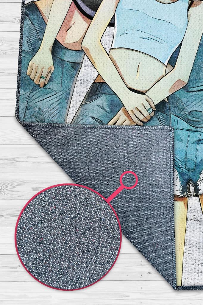 Black Pink Çok Renkli Genç Kız Odası Halısı Modern Dokuma Halı Kpop Sever Müzik Halısı