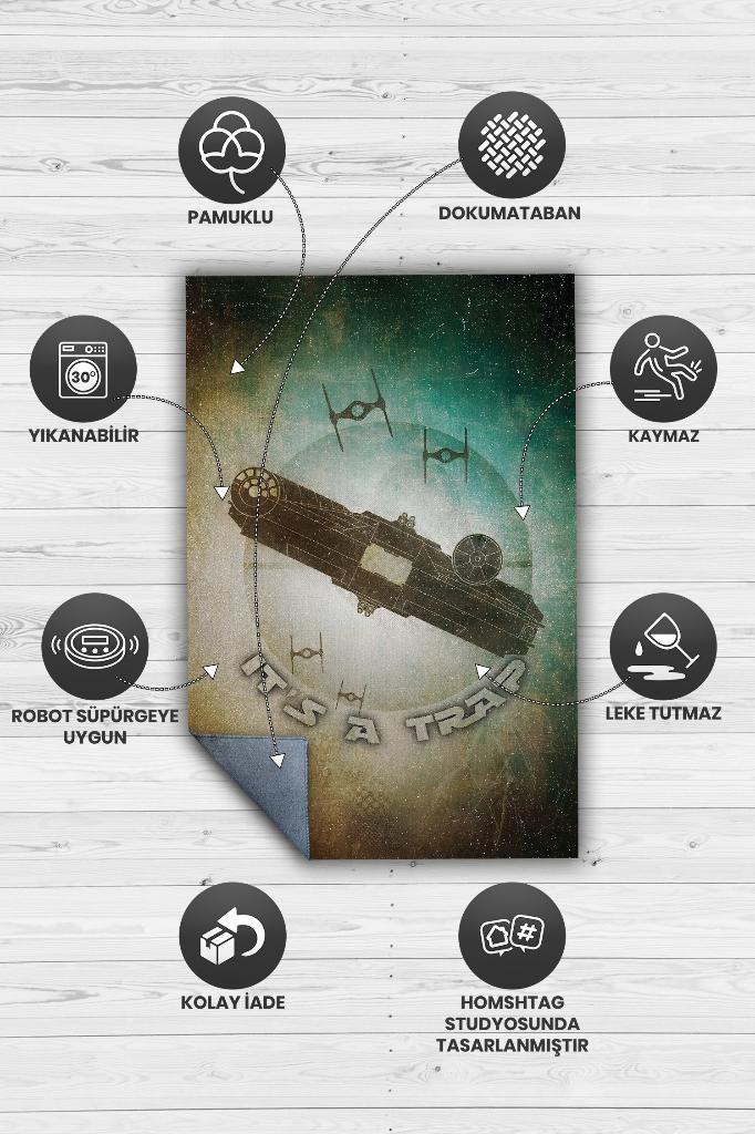 Bu Bir Tuzak Film Halısı Star Wars Temalı Film Halısı Çok Renkli Star Wars Filmi Halısı