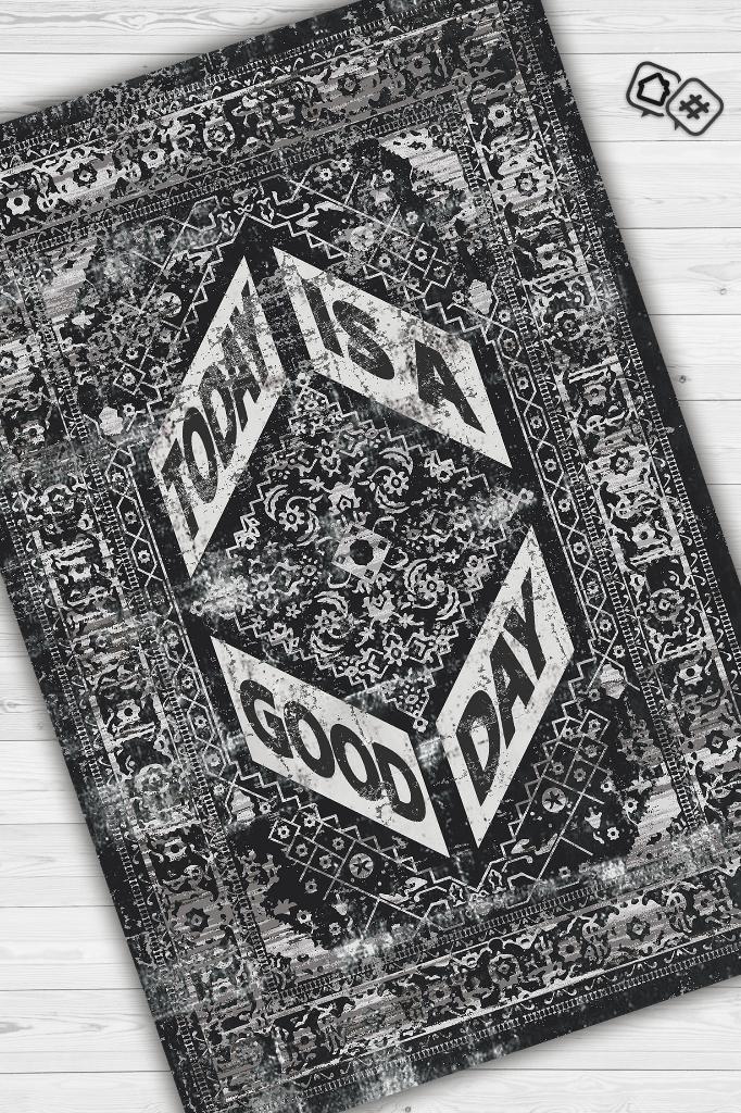 Güzel Bir Gün Etnik Desenli Halı Geometrik Salon Halısı Siyah Renkli Oturma Odası Halısı