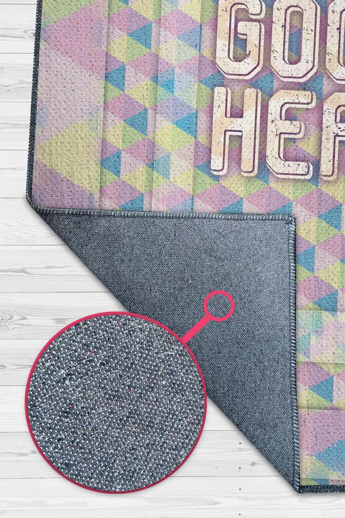 Burada İyi Hisset Çok Renkli Salon Halısı Geometrik Oturma Odası Halısı Modern Mutfak Halı