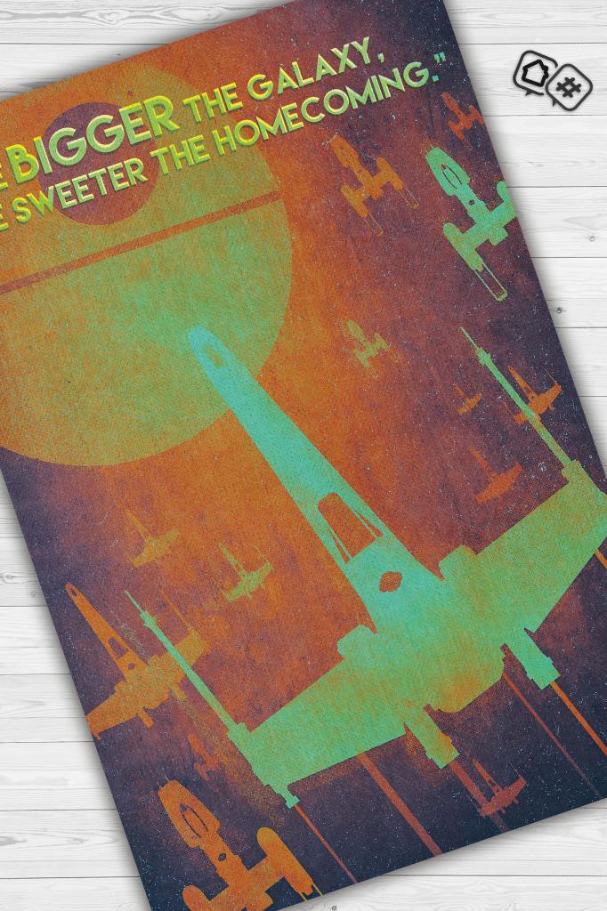 Büyük Galaksi Film Halısı Star Wars Temalı Film Halısı Çok Renkli Star Wars Filmi Halısı