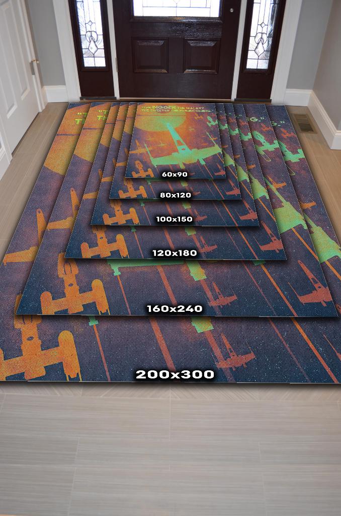 Büyük Galaksi Film Halısı Star Wars Temalı Film Halısı Çok Renkli Star Wars Filmi Halısı