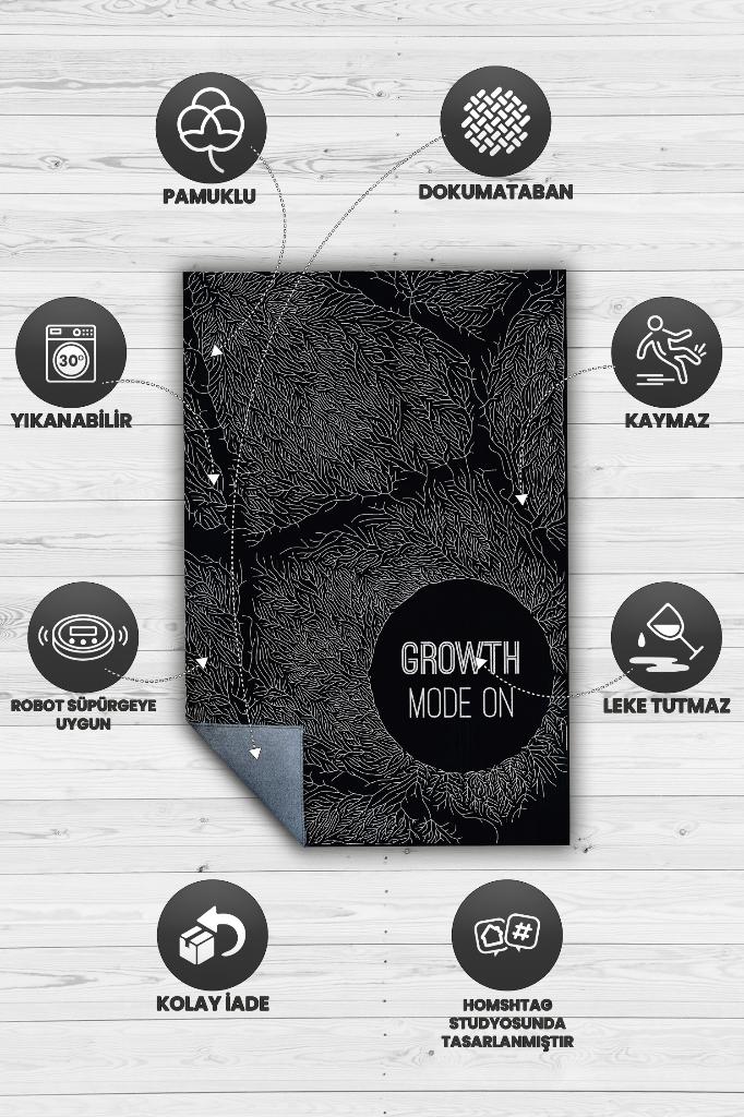 Büyüme Modu Açık Siyah Renkli Halı Modern Figürlü Ofis Halısı Dijital Baskı Dokuma Tabanlı Home Office Halı