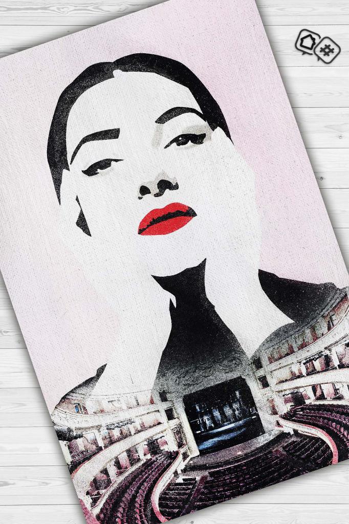 Callas Siyah Beyaz Halı Müzik Sever Halısı Art Müzik Modern Halı Müzisyene Hediyelik Halı