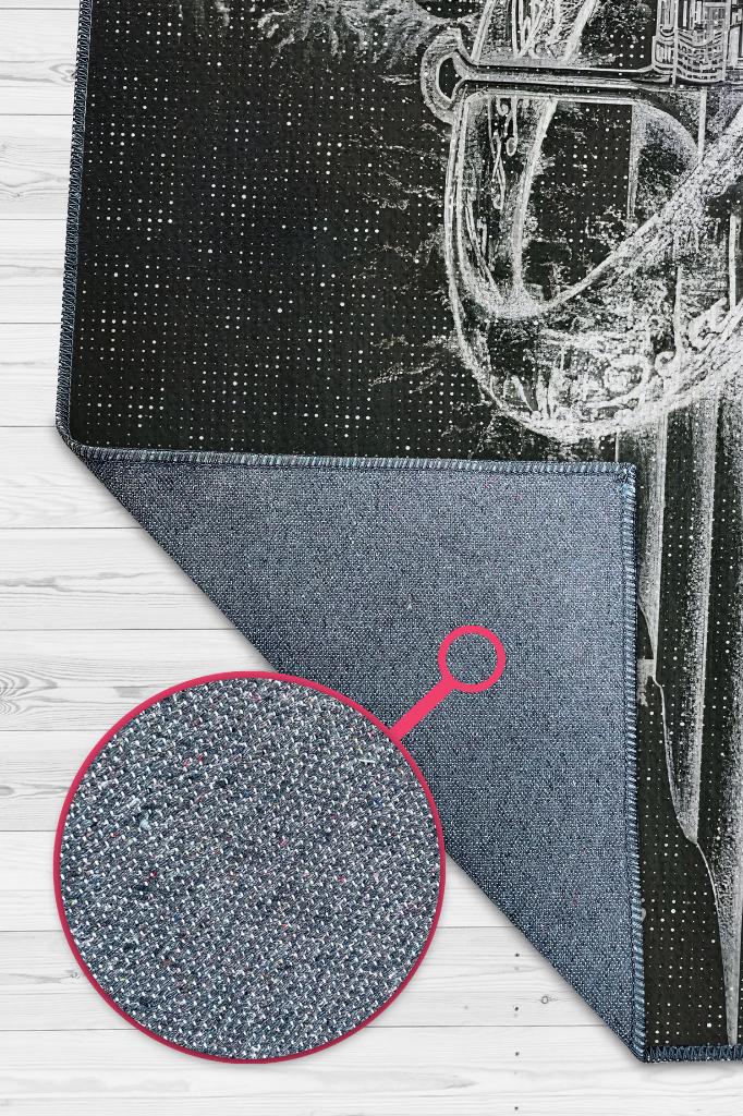 Cesaret Siyah Gri Renkli Yüzüklerin Efendisi Halısı Odası Halısı Bohem Tarzlı Film Halısı