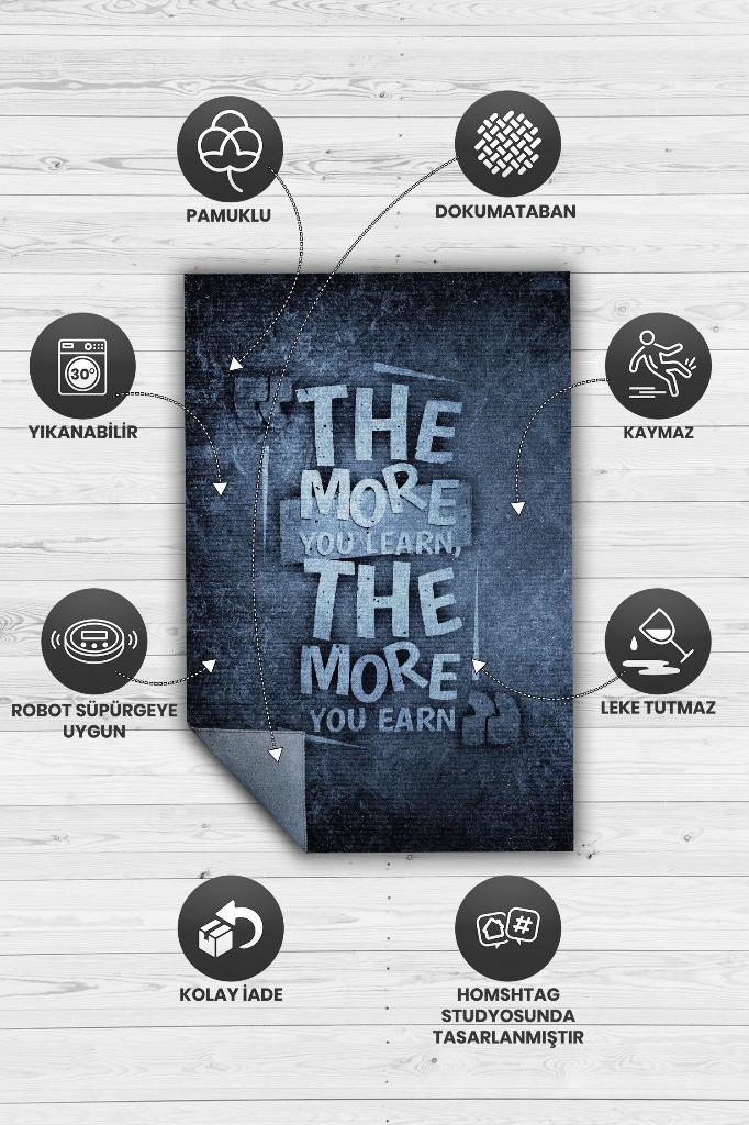 Çok Öğren Çok Kazan Koyu Renkli Halı Modern Gölgeli Ofis Halısı Dijital Baskı Mavi Siyah Home Office Halı