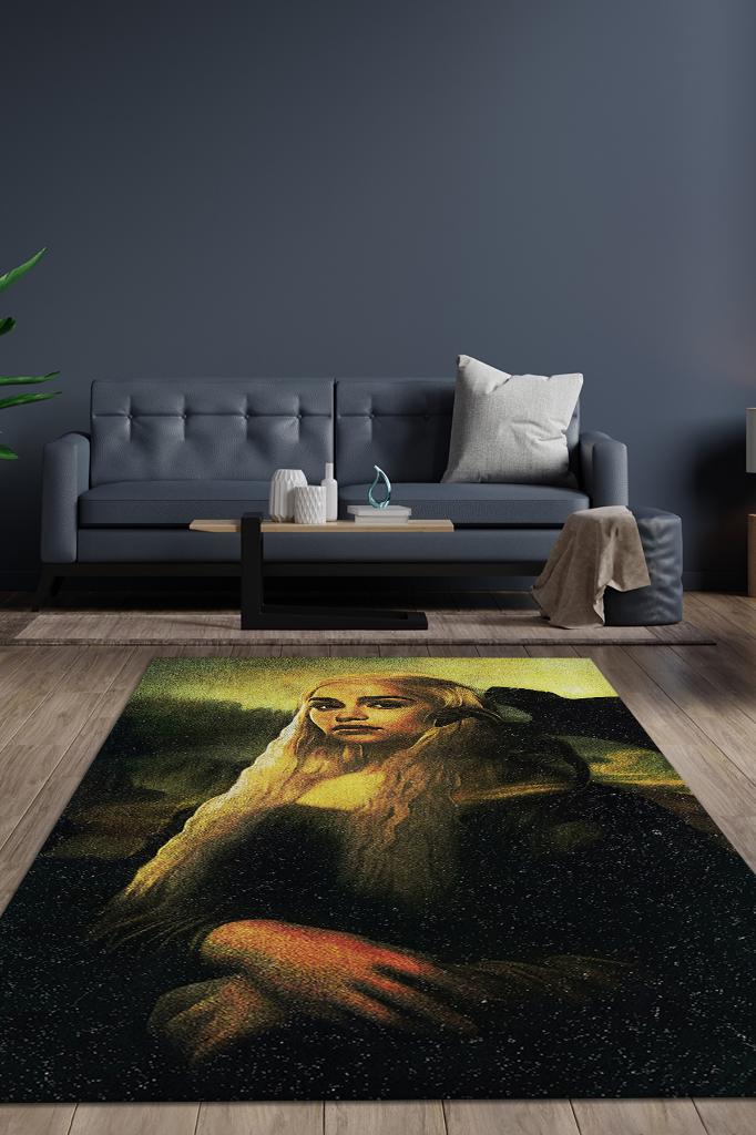 Daenerys Film Desenli Halı Game Of Thrones Film Halısı Çok Renk Dokulu Film Serisi Halı