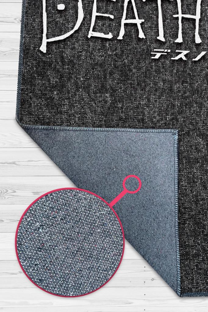 Death Note Siyah Renkli Halı Modern Dokuma Tabanlı Anime Halısı Hediyelik Anime Sever Halı