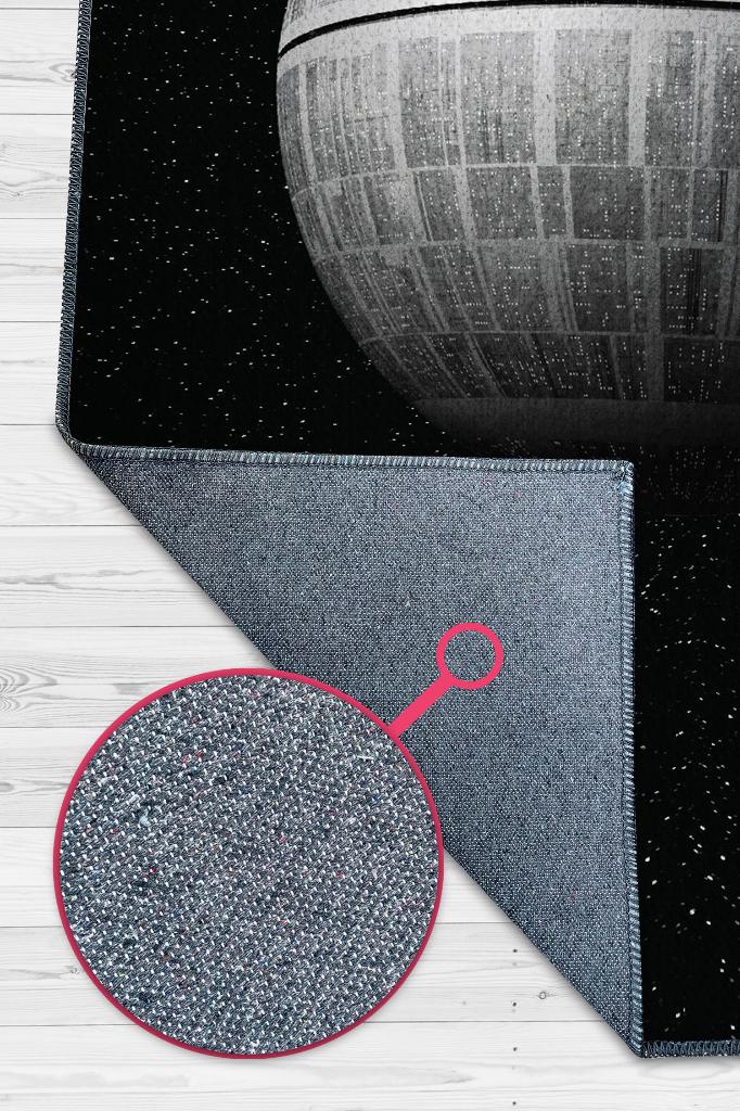 Death Star Star Wars Desenli Halı Siyah Renkli Halı Star Wars Film Sever Halısı Modern Halı