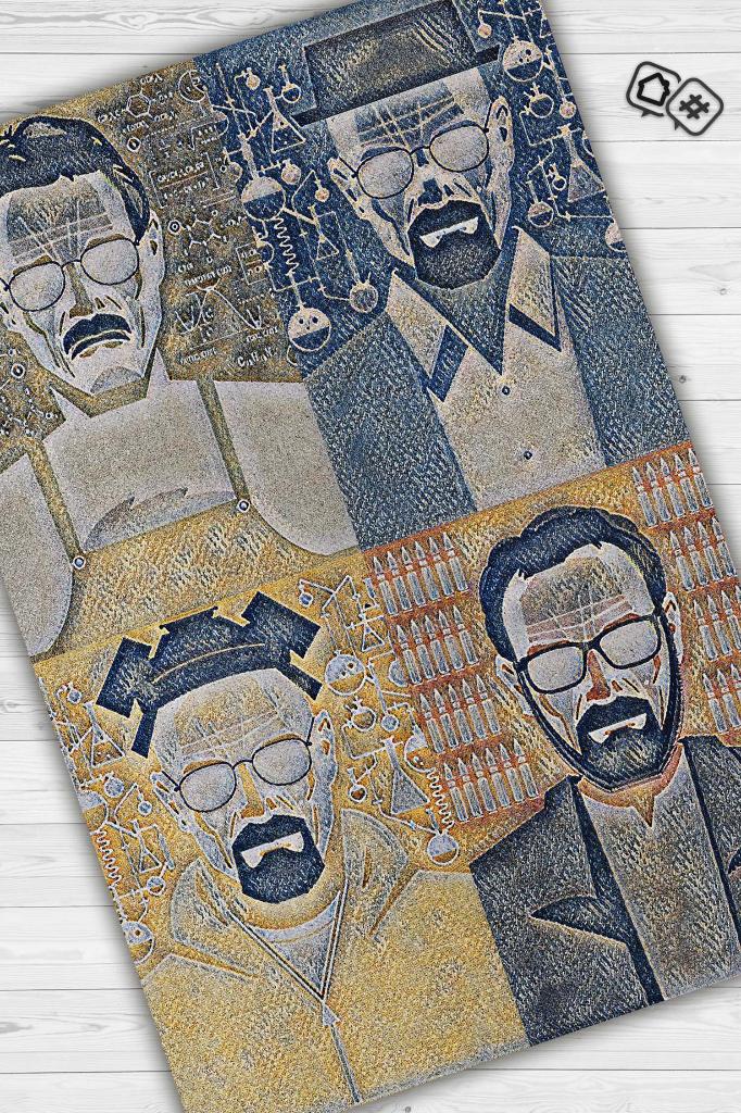 Dönüşüm Film Desenli Halı Breaking Bad Film Halısı Renkli Dokulu Film Serisi Halı