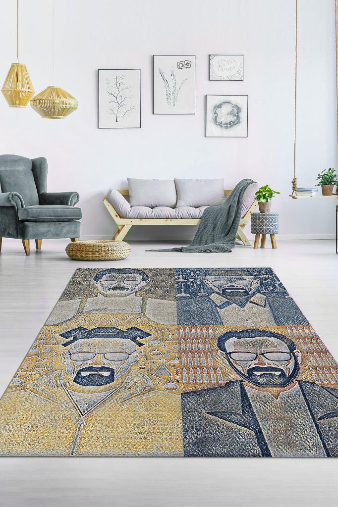 Dönüşüm Film Desenli Halı Breaking Bad Film Halısı Renkli Dokulu Film Serisi Halı