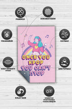 Duramazsın Pembe Renkli Halı Kpop Sever Genç Odası Halısı Modern Hediyelik Figürlü Halı