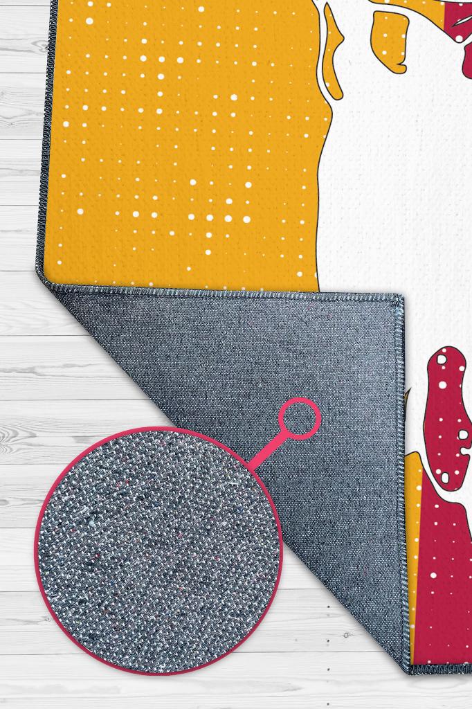 Efsane 10 Sarı Kırmızı Renkli Futbol Halısı Galatasaray Severlere Tasarım Hediyelik Halı