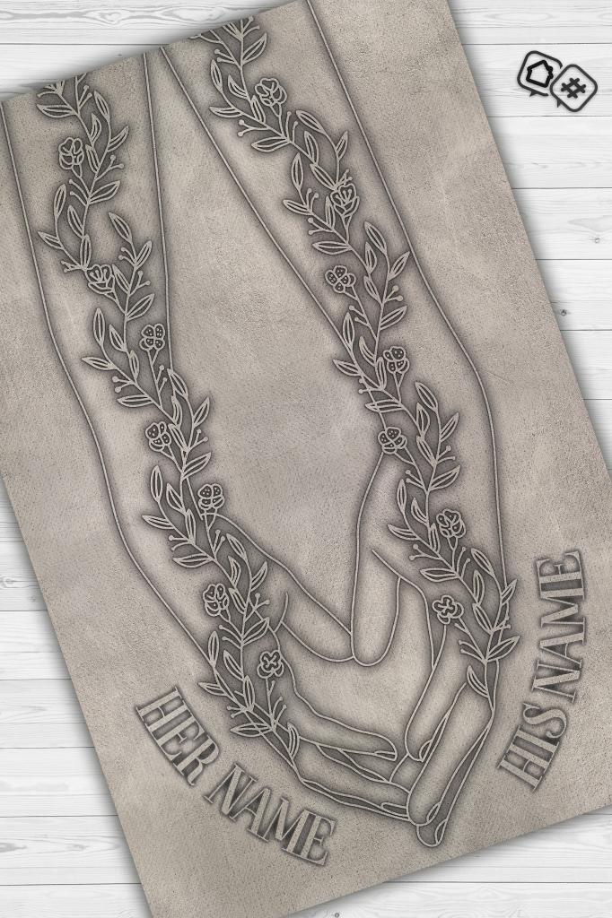 Elele Kişiye Özel Kişiselleştirilebilir Sevgi Halısı Bej Renk Hediyelik Sevgiliye Özel Halı