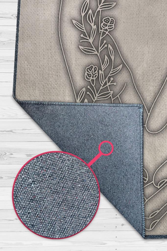 Elele Kişiye Özel Kişiselleştirilebilir Sevgi Halısı Bej Renk Hediyelik Sevgiliye Özel Halı