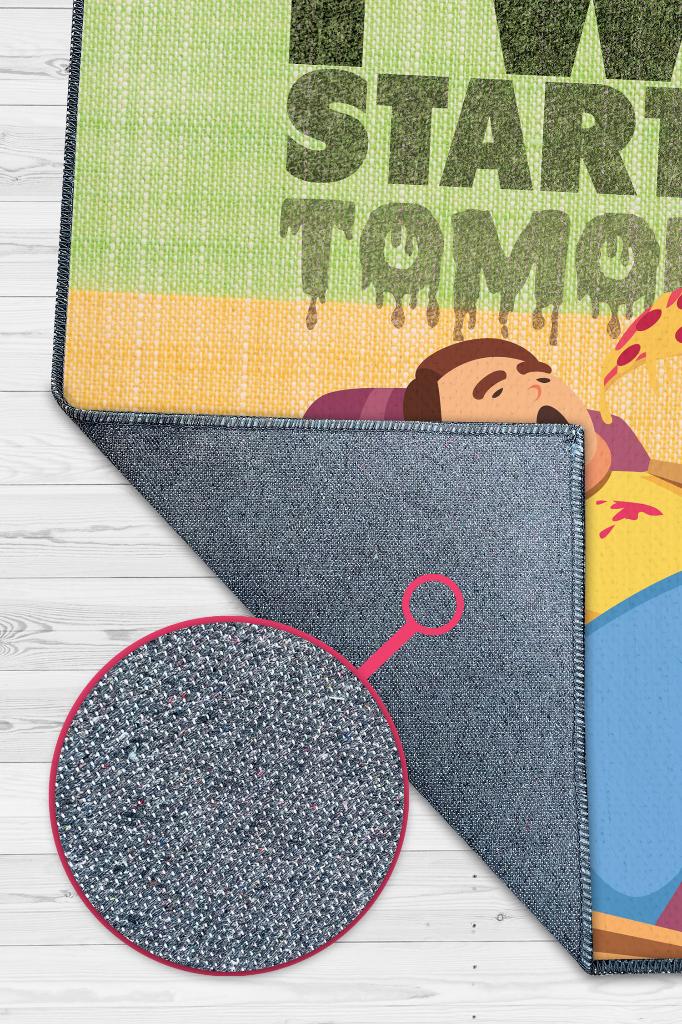 Erteleme Diyete Başlıyorum Renkli Diyetisyen Halısı Diyetisyen Temalı Ofise Hediye Halı