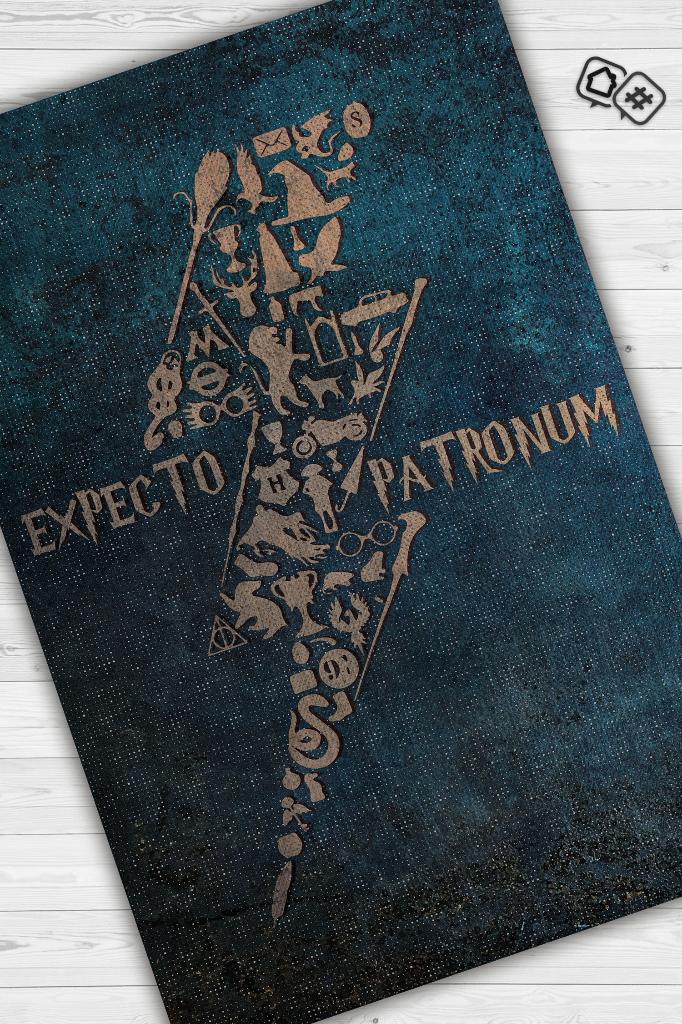 Expecto Patronum Renkli Harry Potter Halısı Çocuk Odası Halısı Çok Renkli Bohem Tarz Halı