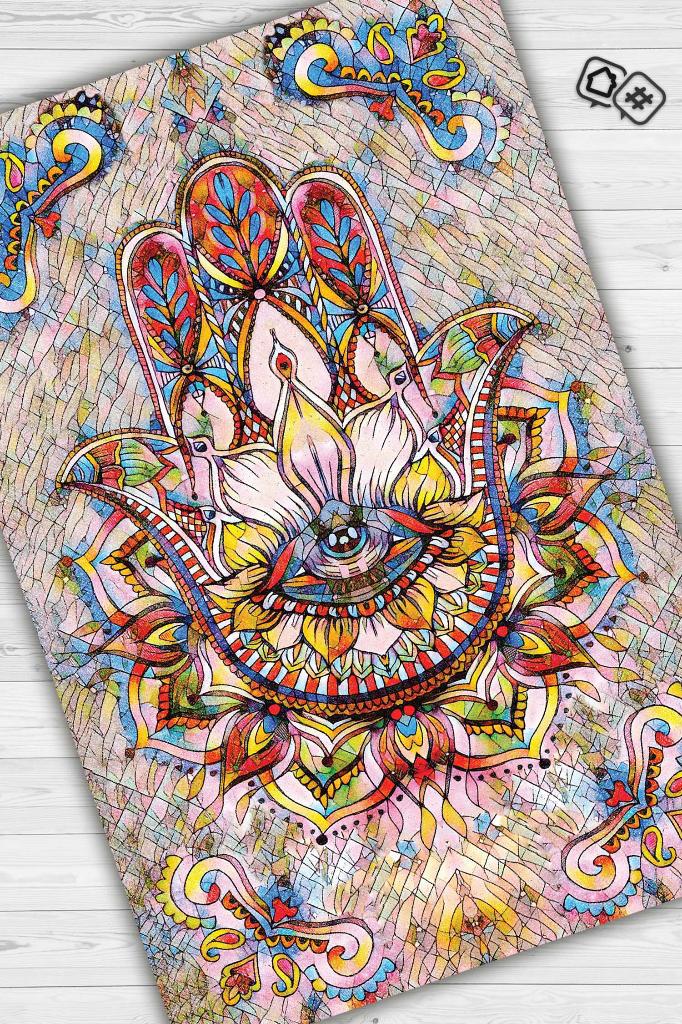 Fatmanın Eli Minimal Salon Halısı Etnik Desenli Halı Çok Renkli Oturma Odası Halısı